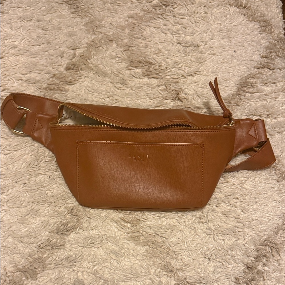 Elegant Tan Leather Belt Bag